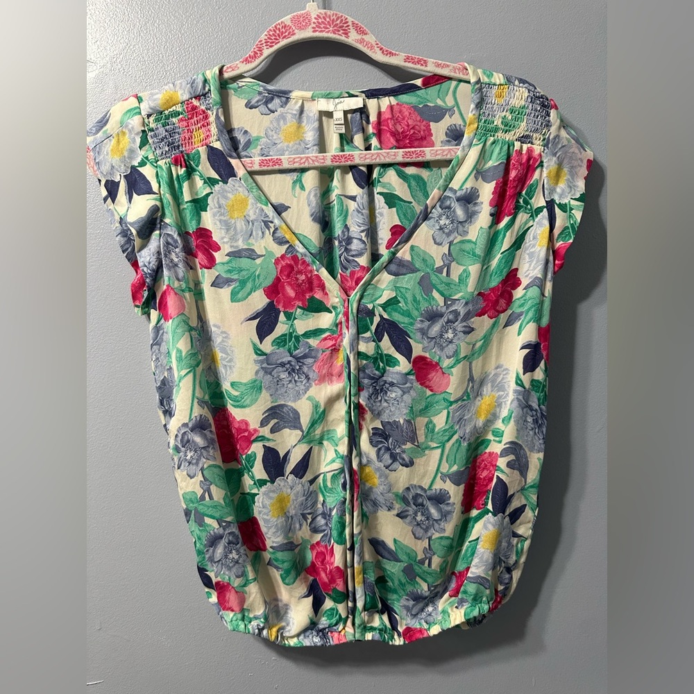 JOIE 100% Silk Floral Sleeveless Blouse Top Women’s Size‎ XXS